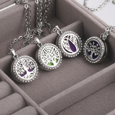 New Stainless Steel Alloy Fashion Aromatherapy Necklace Essential Oil Diffuser Perfume Locket Pendant Women Jewelry Gift