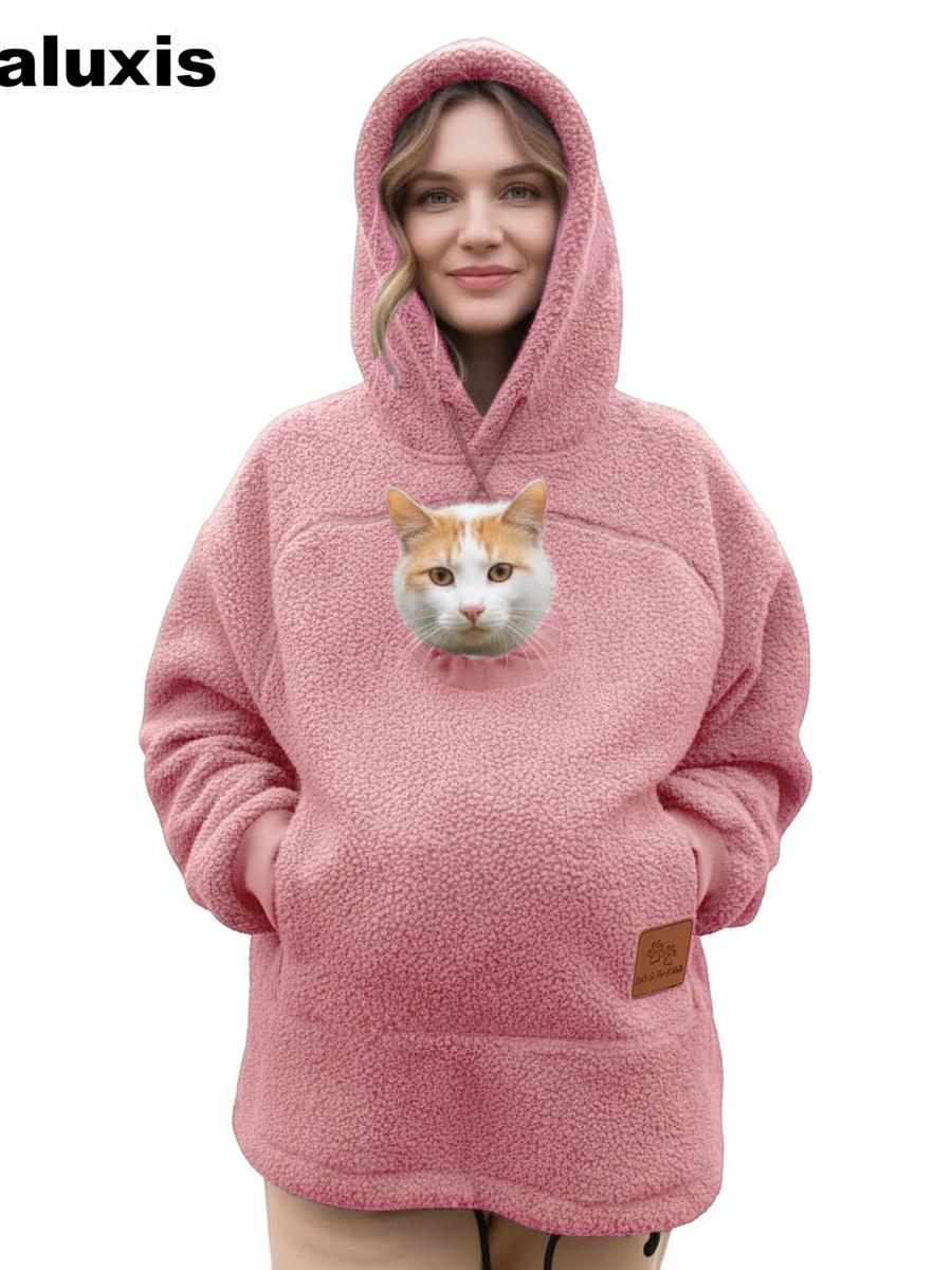 Fleece kapuces džemperis ar pievilkšanas aukliņu