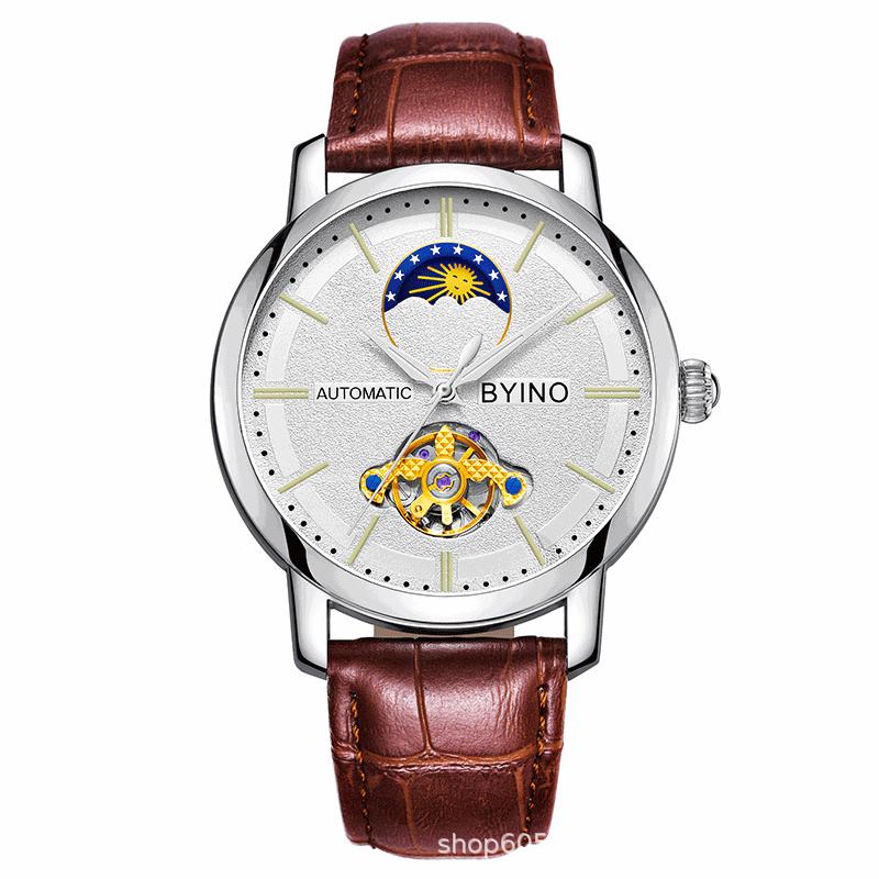 

Мужские автоматические часы-скелетоны с турбийоном BYINO - Элегантные и готовые к бизнесу