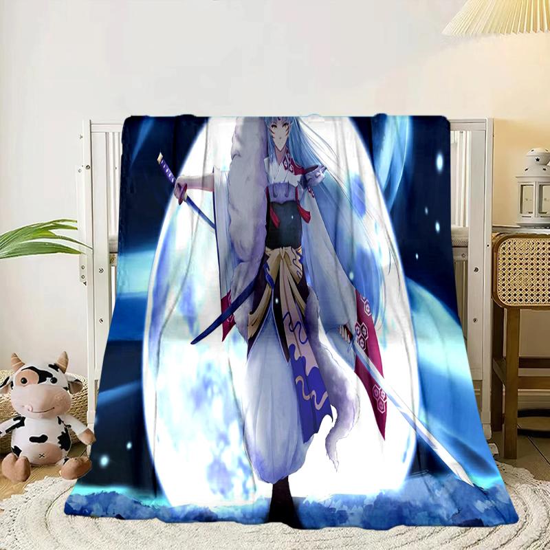 Anime Sessho-maru Blanket Flannel Blanket for Bed, Sofa, Camping, Hiking, Picnic Essentials, Gift for Family Fan Gifts