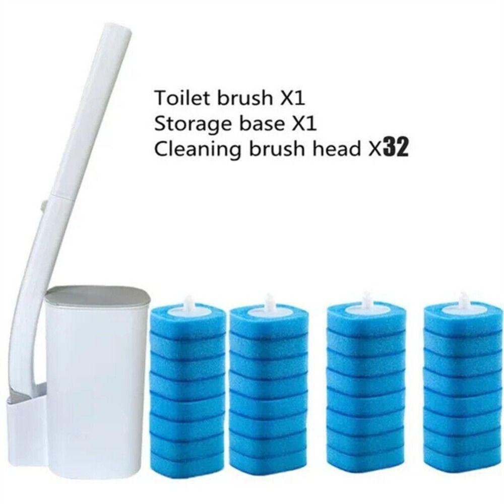 18 Testine Di Ricambio Per Spazzolino Toilette - Spugne Usa E Getta Per Bacchetta, Pulizia Bagno Igienica E Pratica