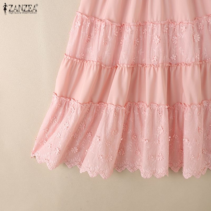 ZANZEA Lässige, elastische Taille, lockere lange Röcke für Damen