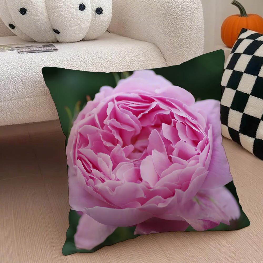 cheerful Natural Flowers in Photography Cushion Cover Throw Pillow Cover Hidden Button Durable Polyester Chair Cushion