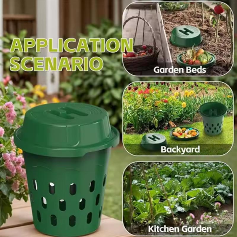 Outdoor Plastic Organic Compost Garden Yard Composting Bin Home Kitchen Waste Worm Compost Box Large Capacity Gardening Bucket