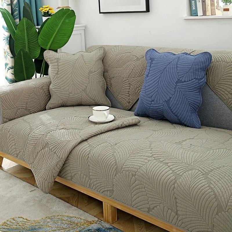 White Print Sofa Covers Double-sided Cotton  Sofa Cushion Four Seasons Sofa Towel Living Room Corner Couch Cover Armrest Towel