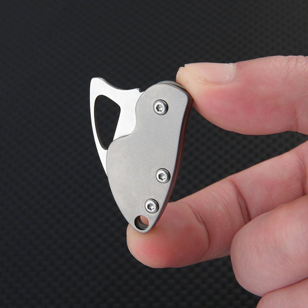 Keychain Pendant Mini Folding Cutter High Hardness Rust-resistant Portable Sharp Cutter Titanium Alloy Multi-purpose