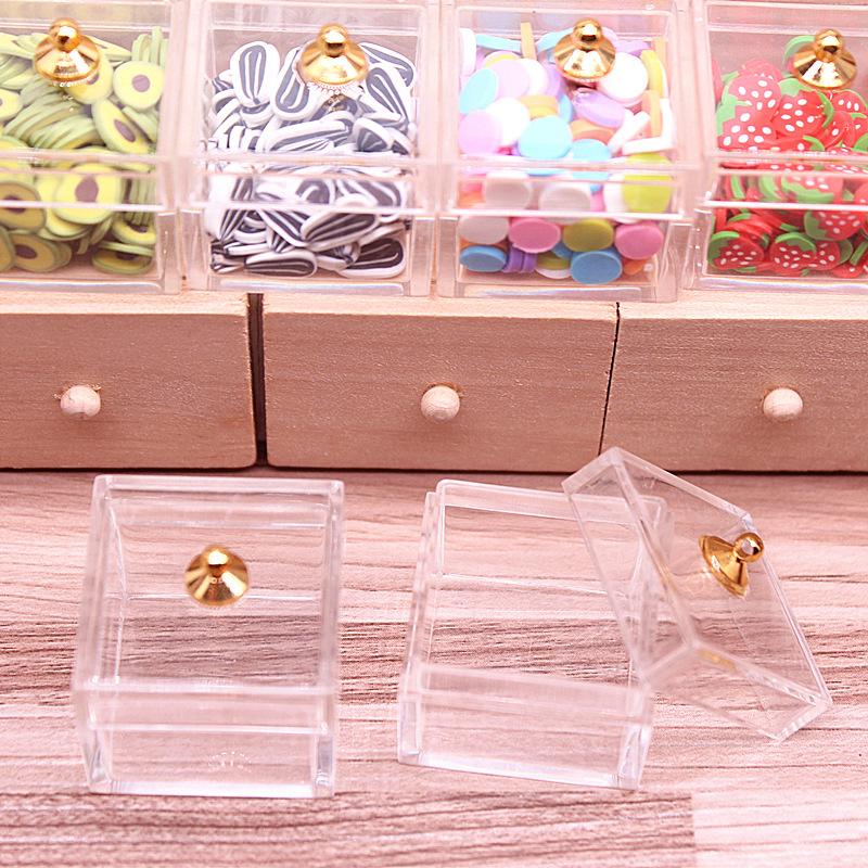 2Pcs Dollhouse Miniature Candy Box Dessert Cake Storage Box Model Home Decor Toy