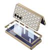 Samsung ZFold7 Luxury Diamond Lattice Leather Case with Integrated Screen Protector