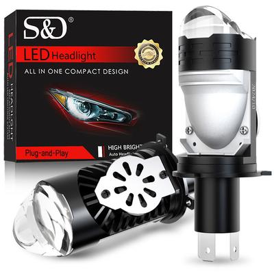 2 Pz H4 LED Lente Proiettore Duale Lampadine Fari Auto Kit Motocicletta Canbus 90W 30000LM Luce Abbagliante Anabbagliante con Lampada Moto Turbo LHD 6000K Bianco
