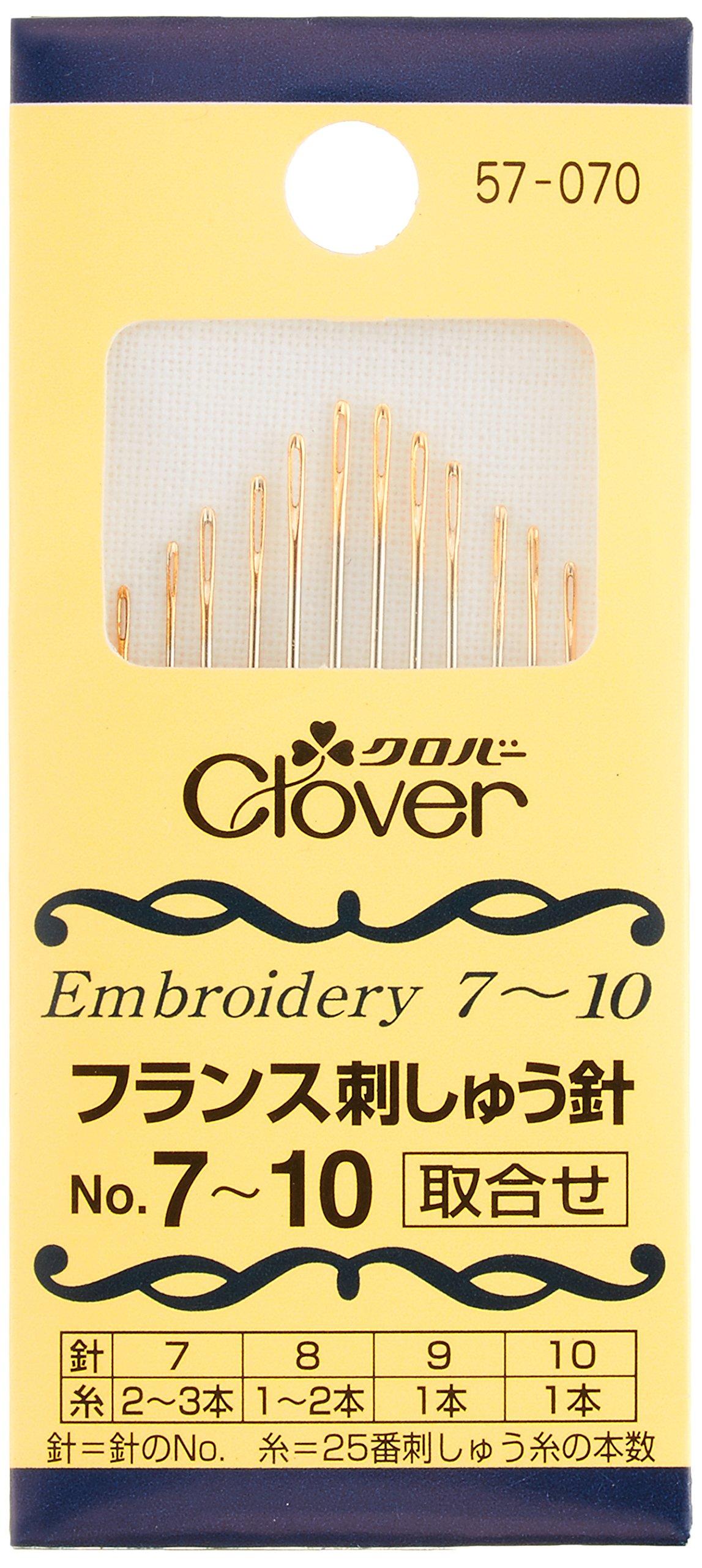 Clover French Embroidery Assortment 12 Needles, No. 7-10, needles, 57-070