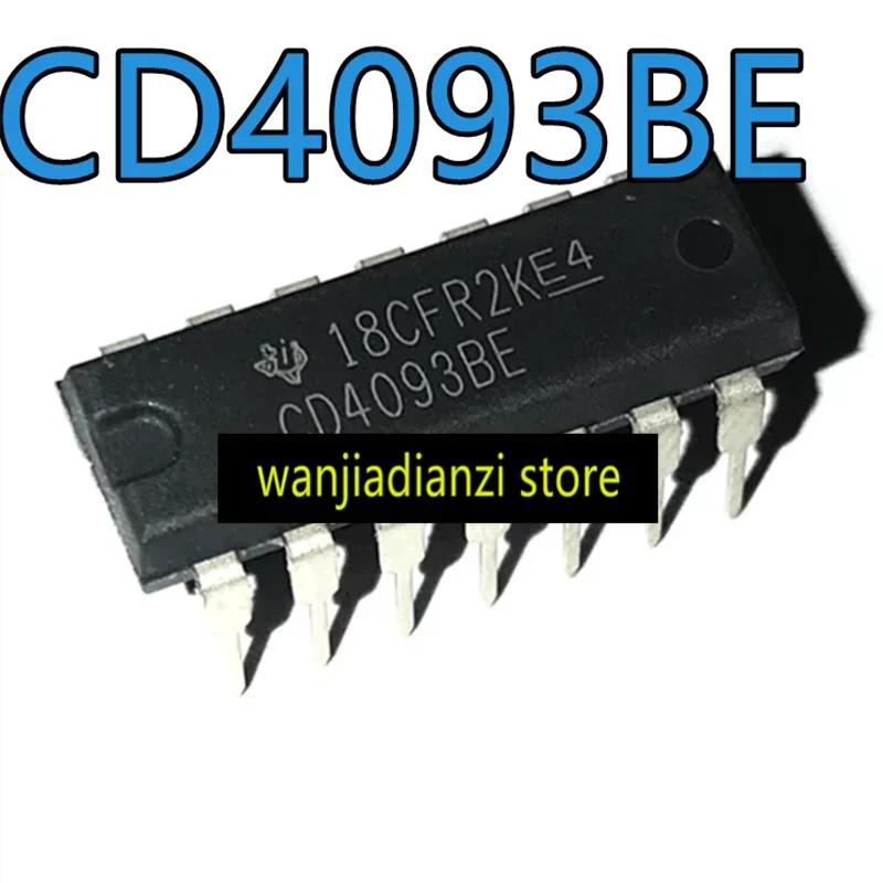 5pcs Original CD4093 CD4093BE DIP14 Logic Chip IC Schmitt Trigger Logic Chips, CMOS Four Road 2