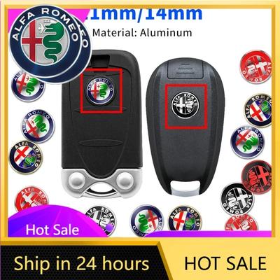 Car Stickers For Alfa Romeo 11mm 14mm Car Remote Key Sticker Aluminum Badge For Alfa Romeo 159 Sportwagon Giulietta Mito 147 156
