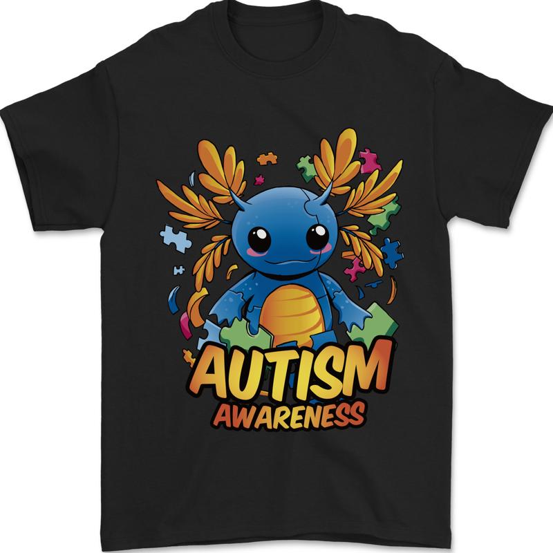 Axolottle Autismus Autismus Awareness Herren 100% Baumwolle T-Shirt