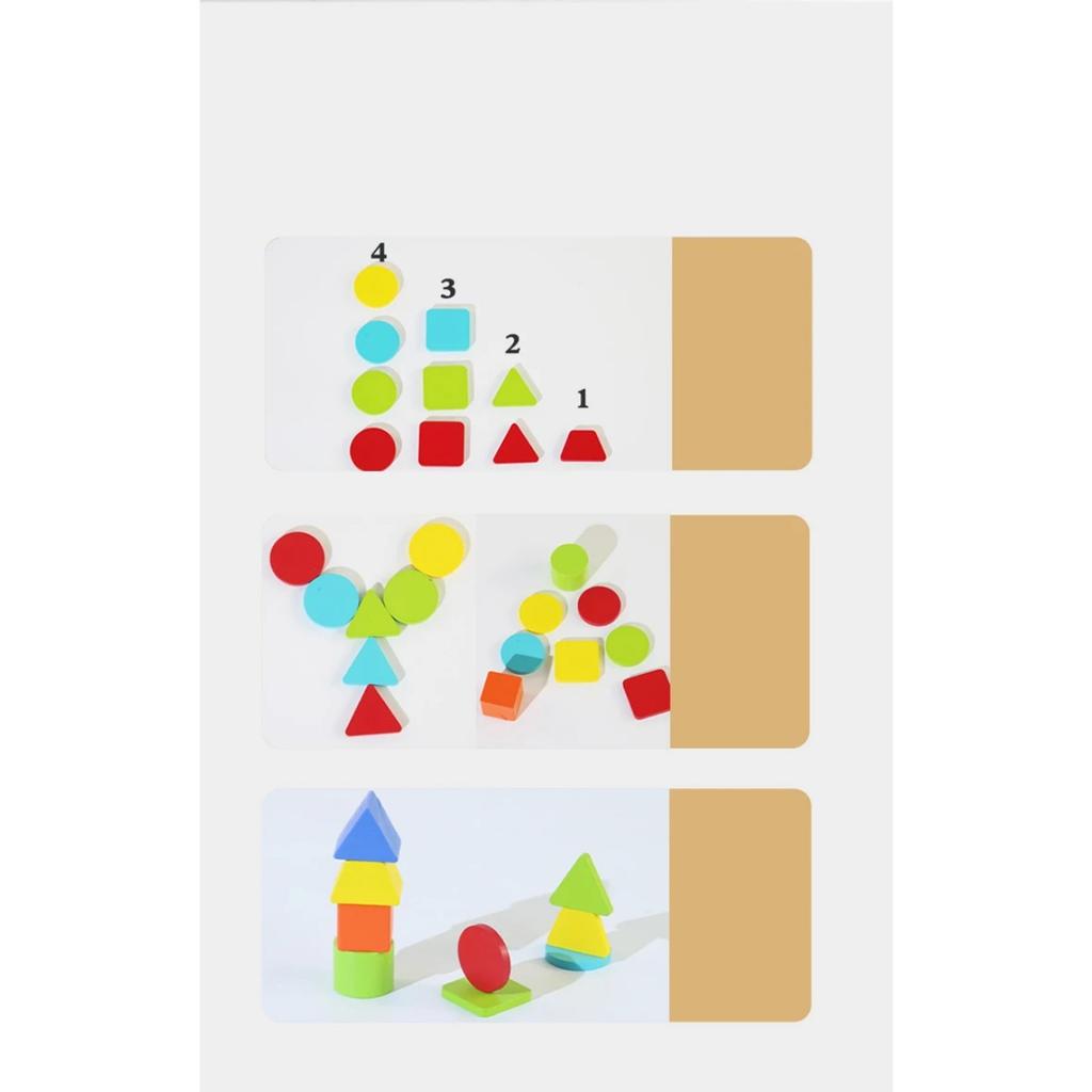 Montessori Color Shape Sorting Box Wooden Toys Color Shape Cognition Preschool Early Learning Educational Toys Gifts for Kids