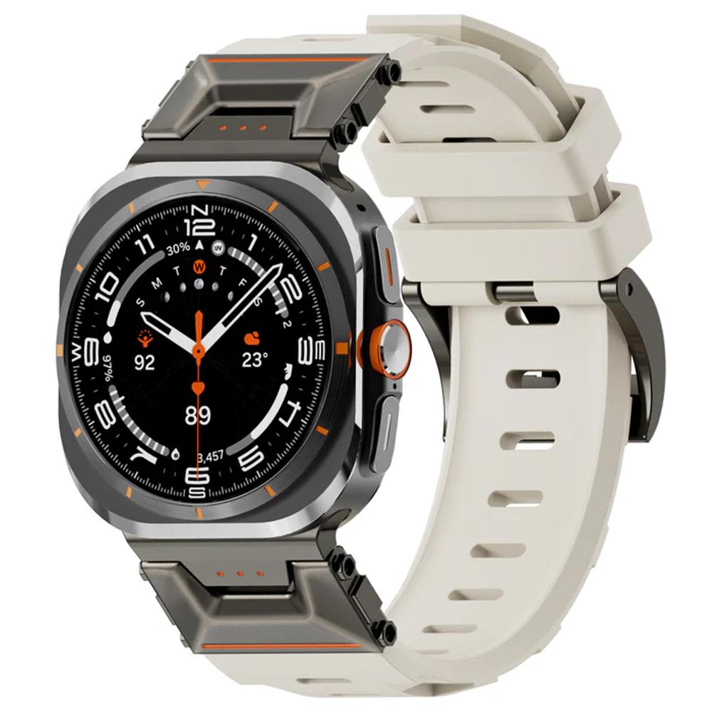 Silicone Sport Band for Samsung Galaxy Watch Ultra 47mm 2025 Stainless Steel Metal Bracelet for SAMSUNG GALAXY ULTRA 47MM Correa