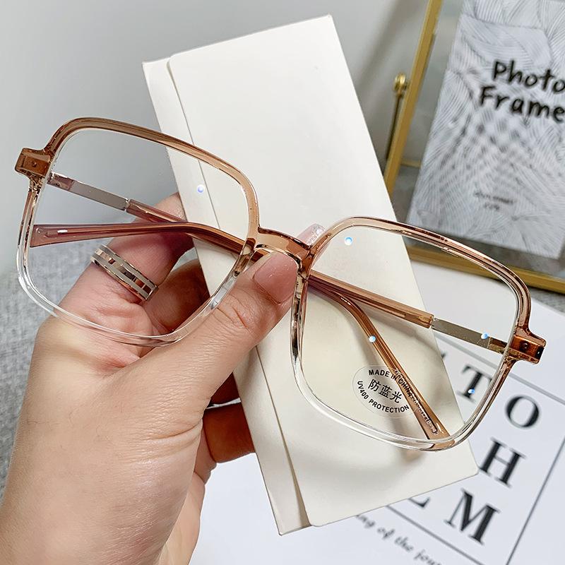 New Anti Radiation Oversized Frame Myopia Glasses Shades for Woman Man Transition Photochromic Eyewear Replaceable Lens