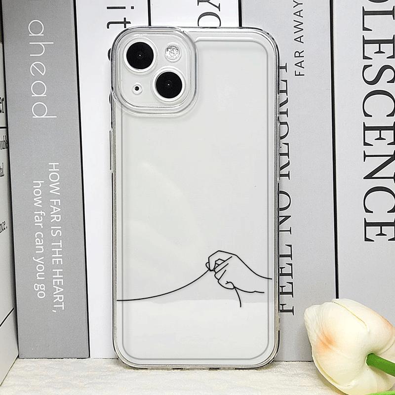 Simple Lines Lovers Couples Phone Case for IPhone 16 Pro Max 15 14 13 12 11 Mini X XR XS SE2 7 8 14 Plus Soft Cover Paired Shell