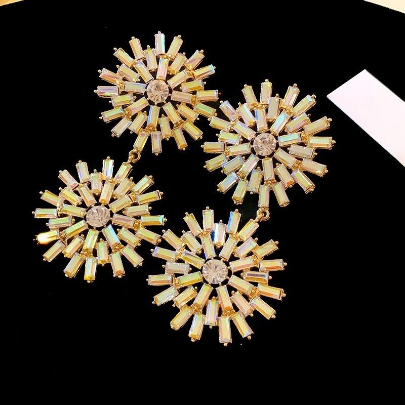 

Круглые серьги-цветы в форме солнца, преувеличенные серьги золотой