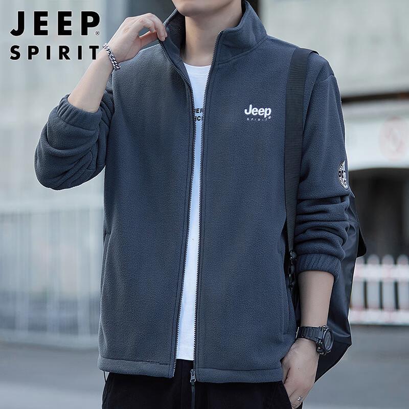 JEEP SPIRIT Men's Casual Fleece Cardigan Jacket