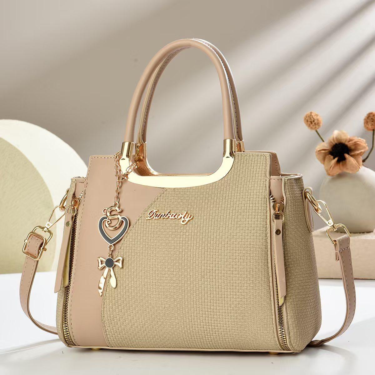 

Fashionable Ladies Shoulder Bag 2025 New Style Womens Crossbody Bag with Zipper High Quality Soft Leather Casual Tote Bags 24x12x19cm