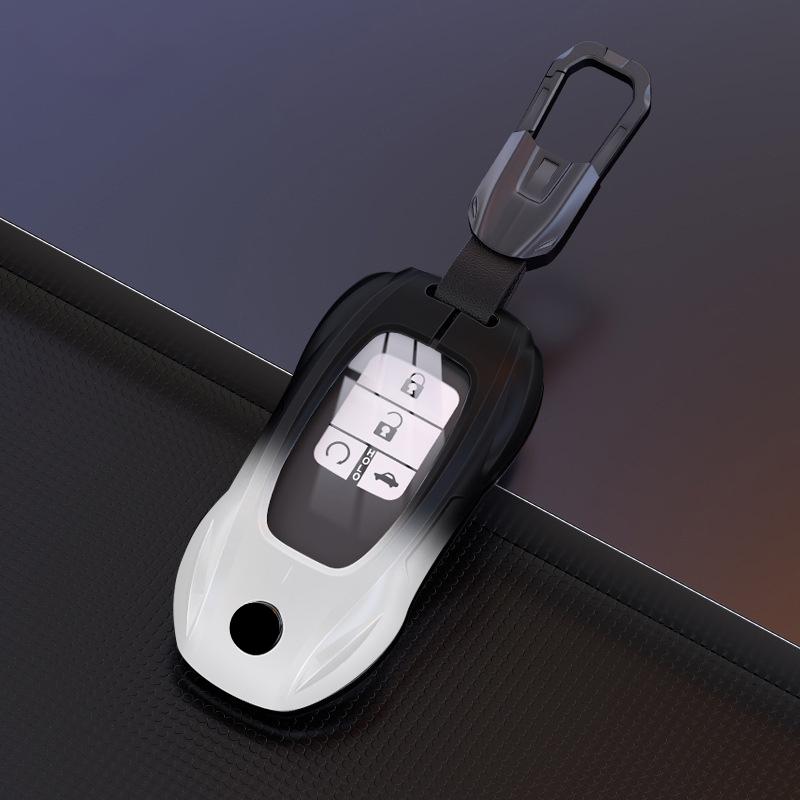 Metal Auto Smart Key Fob Case Cover Mount Housing Chain Remote Fit For Honda New Accord 11Th Gen Civic Odyssey Crv Zrv Xrv Hrv E:Ns1 Fit
