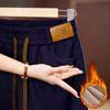 Winter fleece imitation denim fleece thickened women's denim straight-leg pants to increase the elasticity of casual women's pants