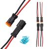 6 Pair DT 2 Pin Pigtail Kit Male Female Connector Adapter Socket Wiring Harness For LED Work Light Bar Black Accessories-A28K