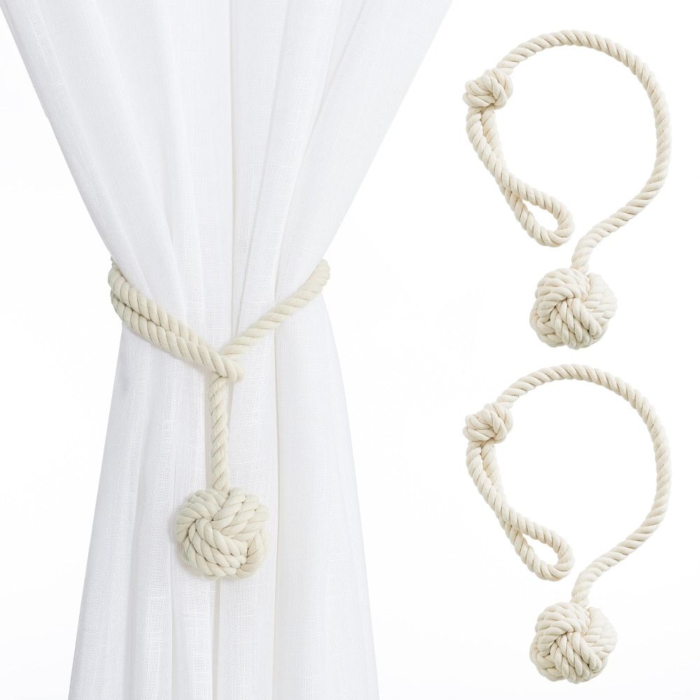 

Handmade Hand-woven Curtain Ties Single Ball Hanging Curtain Strap for 2Pcs Curtains Accessories 2Pcs/set