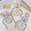 Cute Mini Bunny Ears Storage Bag Portable Drawstring Makeup Storage Bag Multi functional Earphone Coin Purse Travel