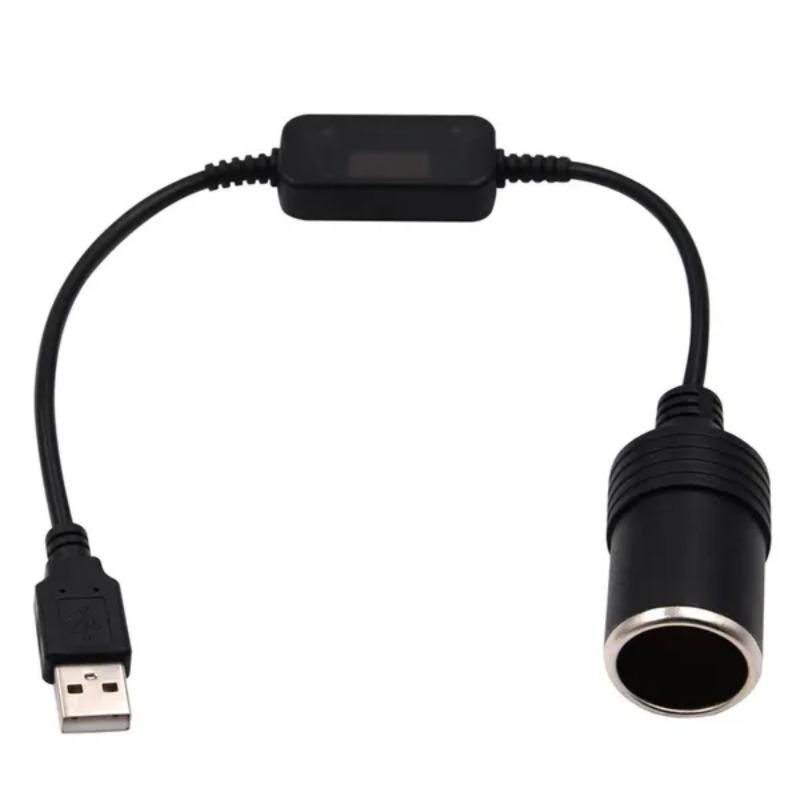 1 Pc Car Lighter Socket Power Cord Car Converter Adapter Wired Controller USB Port To 12V