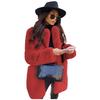 Women's Solid Color Lapel Long-Sleeve Faux Fur Coat - European & American Style, Warm, Large Size