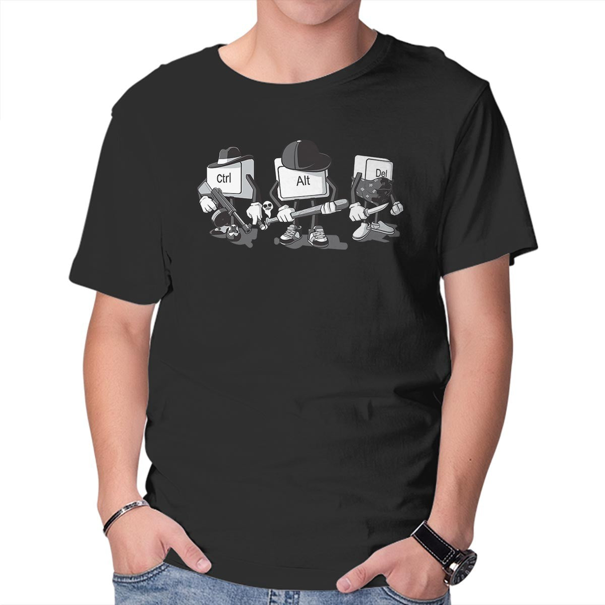 Unisex Crew Neck T-Shirt Computer Mafia Graphic Short Sleeve Casual Tee M