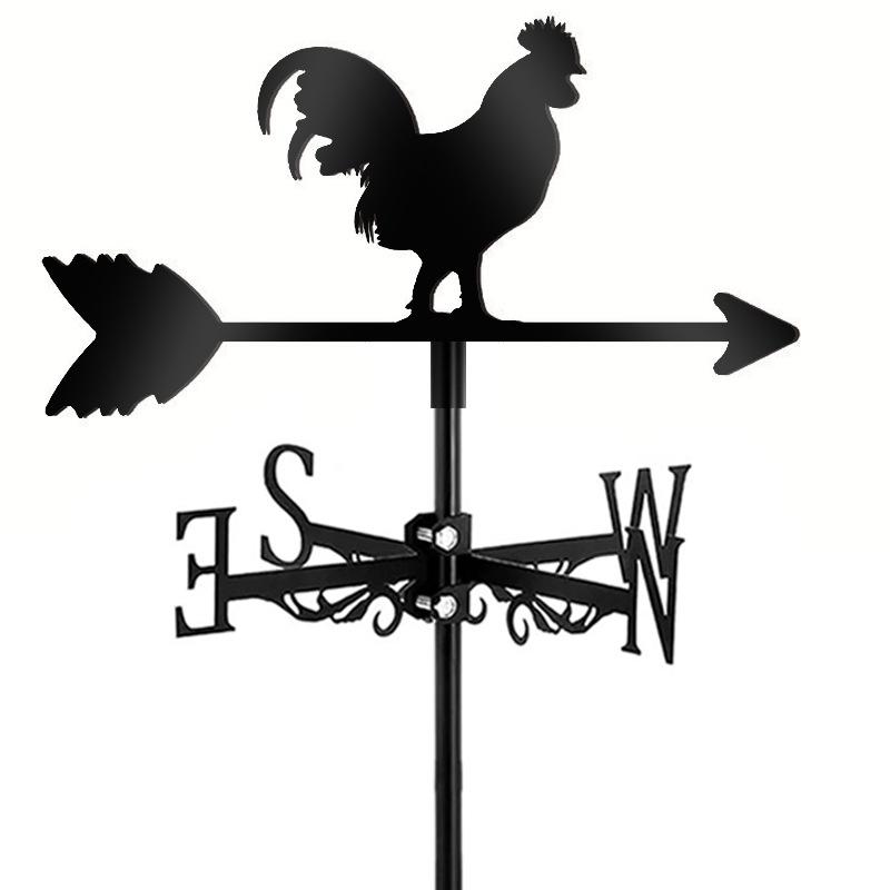 Weather Vane Ornament: Outdoor Wrought Iron Spray-Painted Roof Decoration Metal Craft