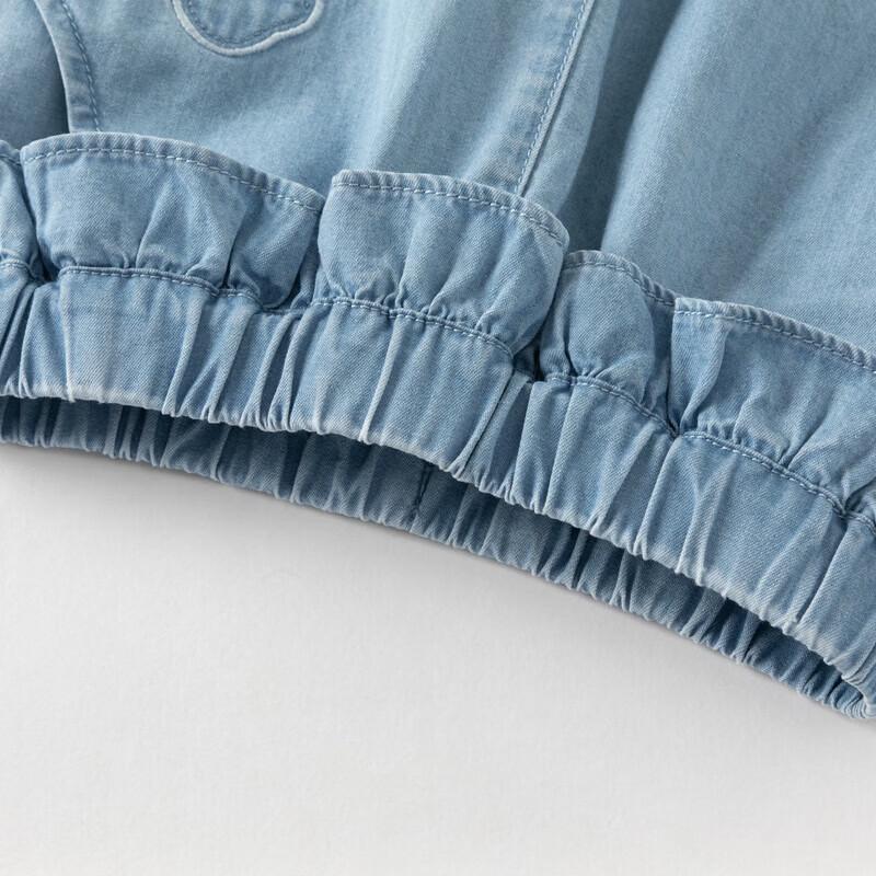 DAVE & BELLA Girls' Lace Trim Denim Harem Pants
