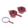 Miniature Cookware Enamel Pots and Pan Set Realistic Kitchenware For Doll House Scene Display And Kids Imaginative Play