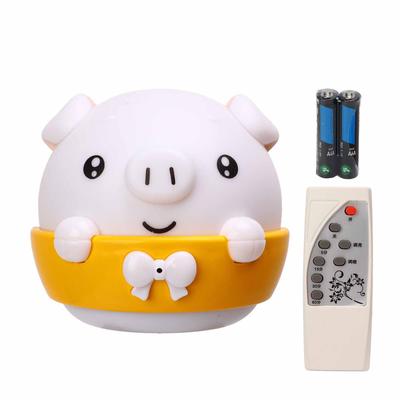 2.5W Remote Control Night Light Up and Down Lighting Cute Piggy Bedside Night Light with Switch
