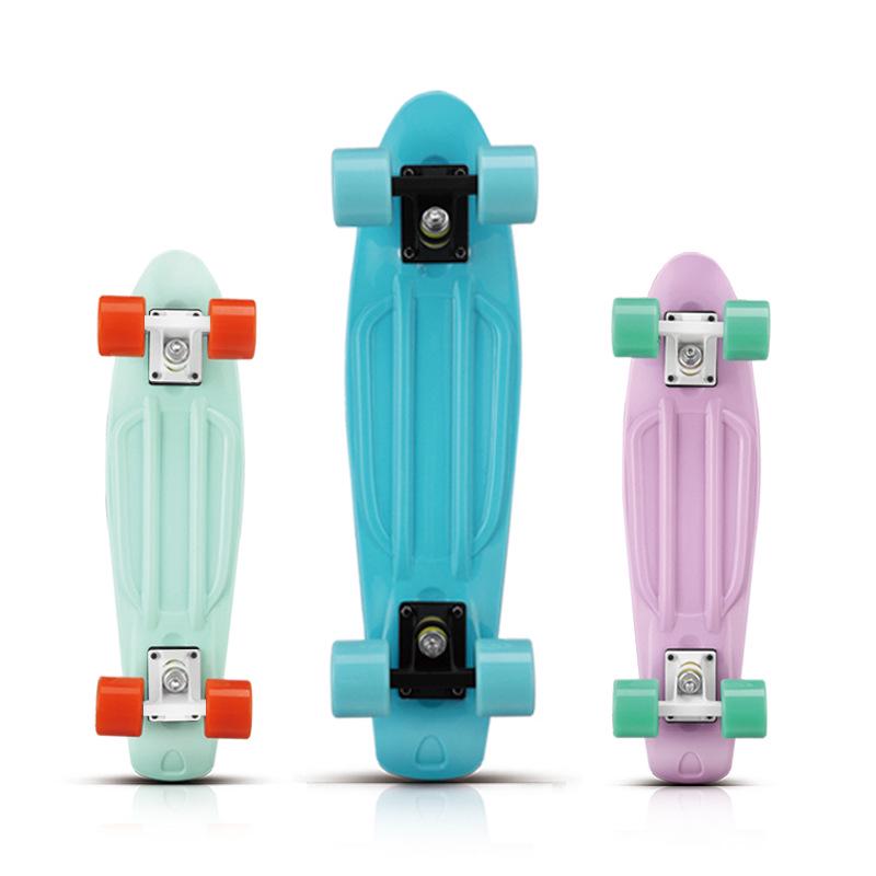 Colorful Children's Kick Skateboard - Fish Type Plastic, Four Wheels, for Street Surfing and Commuting
