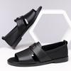 2025 New Roman Leather Sandals for Men Solid Color Summer Anti-slip Designer Beach Shoes Male Fashion Casual Sandals Man
