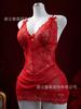 European and American Perspective Sexy Lingerie Mesh Lace Temptation Bow Suspender Pajamas Women