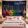 Music Guitar (329) Theme Wall Tapestry Customized With Name Text Personalized Hanging Tapestry For Bedroom Living Room Decor
