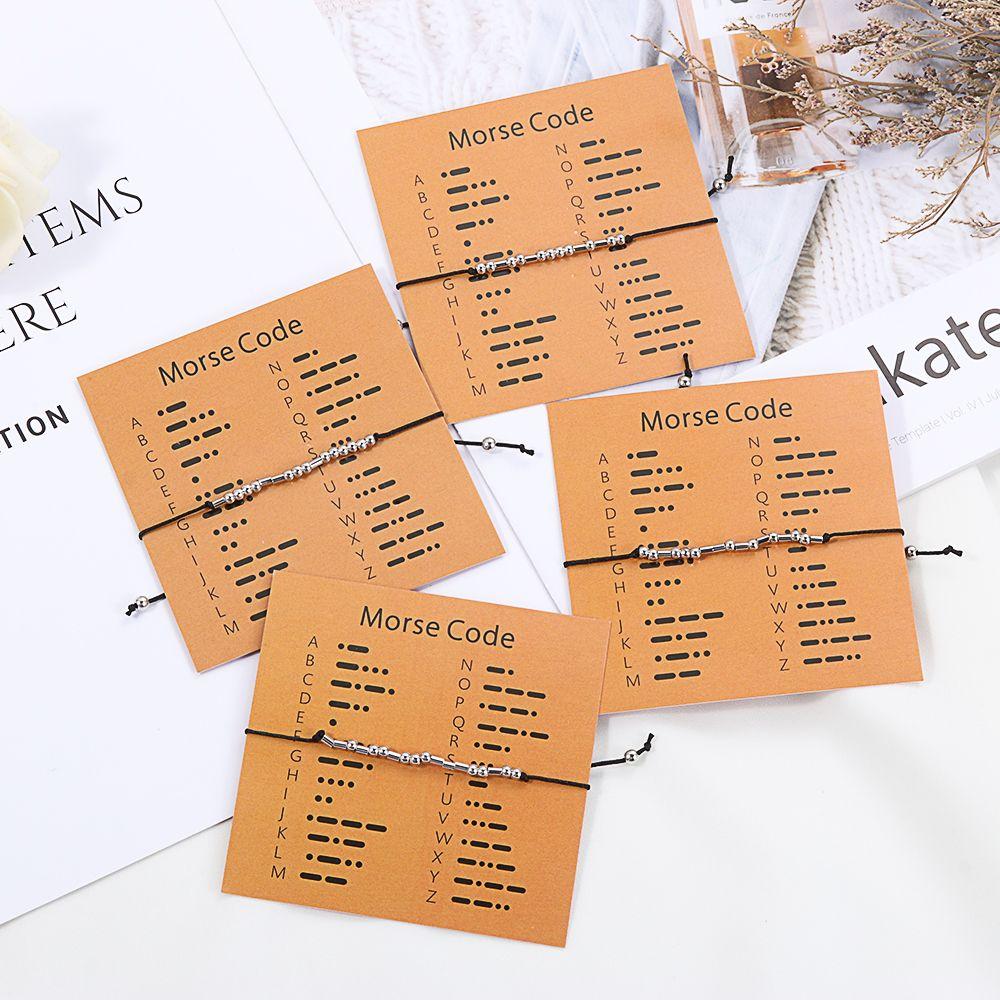 Gifts Beads Chain Silver Morse Code Bracelet Friendship Cuff Bangle Fuck Off I LOVE YOU BFF Ohana