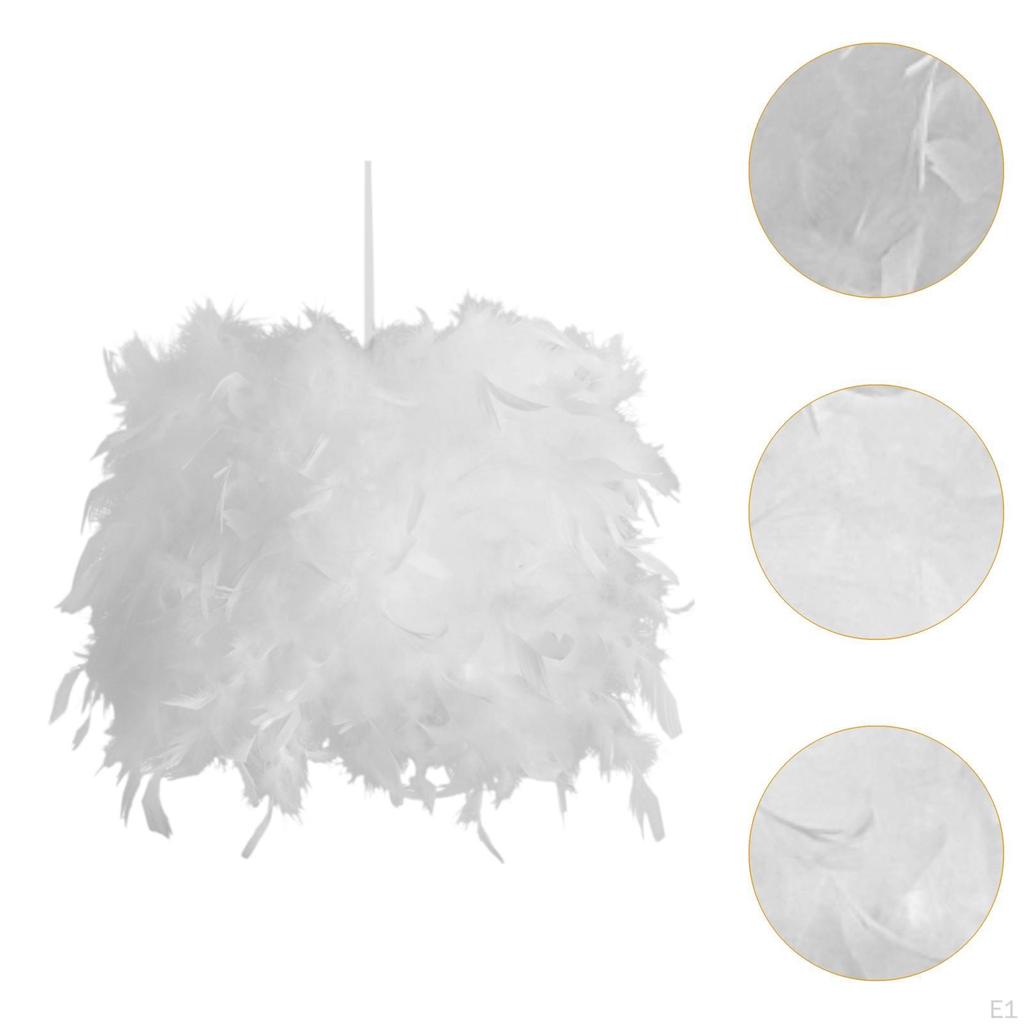 Feather Lamp Shade Desk Cover for Table Loft Party Living Room