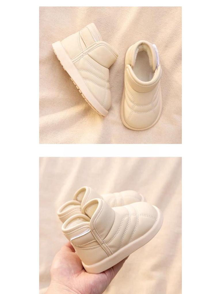 Waterproof Fleece-Lined Snow Boots for Toddlers (Ages 1-3) - Soft Sole First Walker Shoes for Boys & Girls