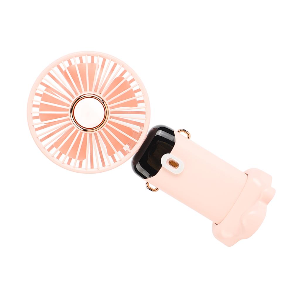 Mini Handheld Fan ABS Portable Digital Display USB Charging Foldable Neck Hanging Fan with Lanyard for Office Outdoor