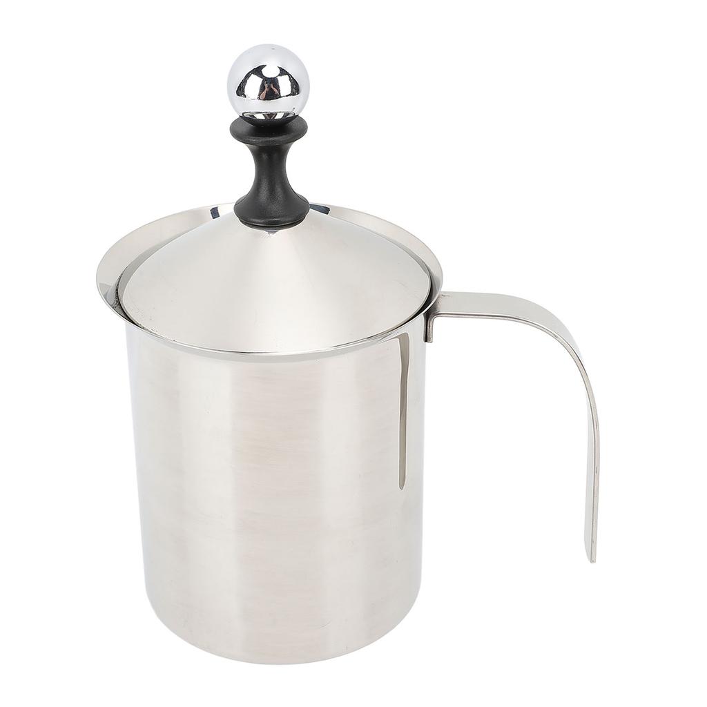 Manual Milk Frother 800ml 304 Stainless Steel Dishwasher Safe Handheld Milk Foamer for Coffee Hot