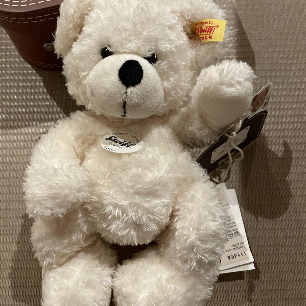 [USED] Steiff Teddy Bear Bag Box White