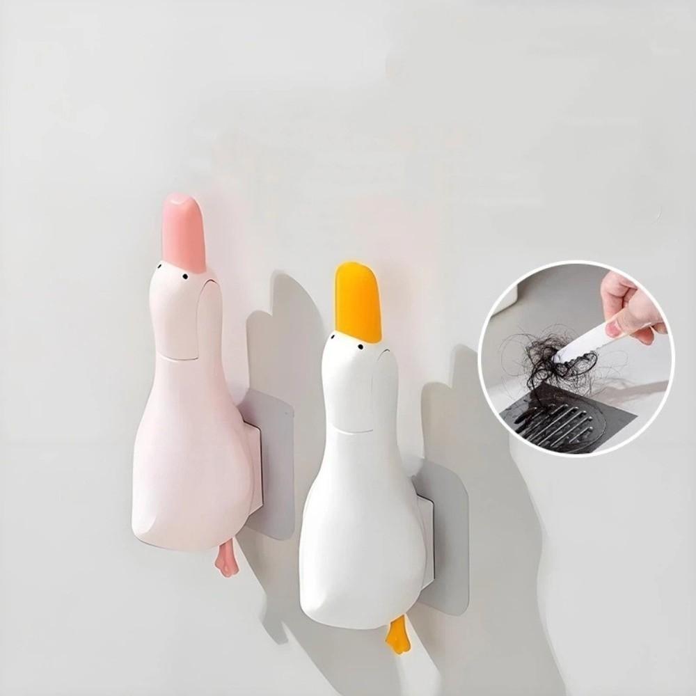 Cartoon Duck-Shaped Hair Catcher Double Head Cleaning Clip Creative Garbage Clip  Kitchen Sink