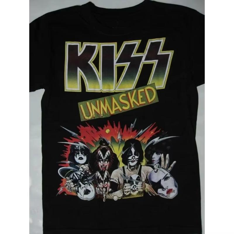 2025 Camiseta de la Banda Kiss para Hombre Mujer Moda Camiseta Algodón Camiseta Niño Tops Hip Hop Camisetas Unisex Camisetas Hombre Tops Banda de Rock