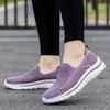 Women's Knitted Solid Loafers Ultra-light Non-slip Flat Mesh Slip on Walking Shoes Round Toe Casual Elderly Lady Diabetic Shoes