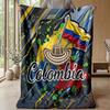 Colombia Football Printed Flannel Blanket Skin Friendly Warm Decorative Throw for Indoor Couch Bed Daily Use
